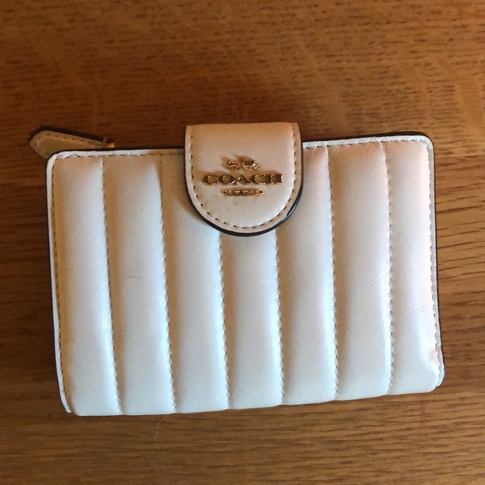 Quilted leather coach wallet